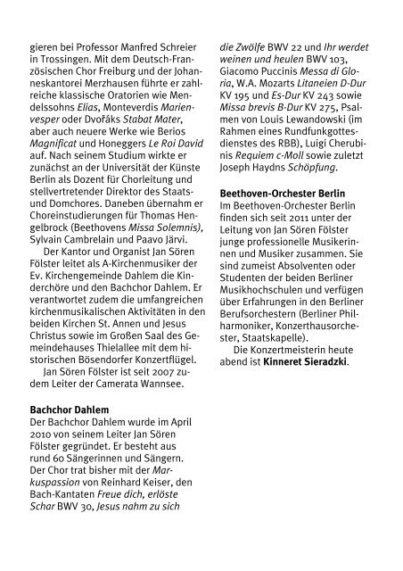 Programmheft - Evangelische Kirchengemeinde Berlin-Dahlem