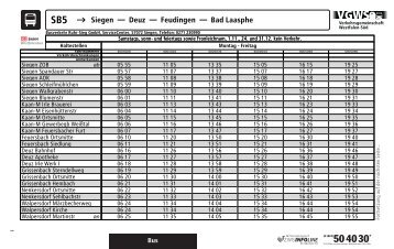 SB5 → Siegen Deuz Feudingen Bad Laasphe - ZWS