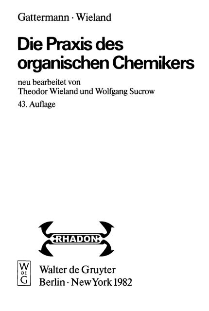 Die Praxis des organischen Chemikers - mdma