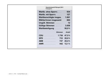 Wahlergebnis Rümpel - Amt Bad Oldesloe-Land