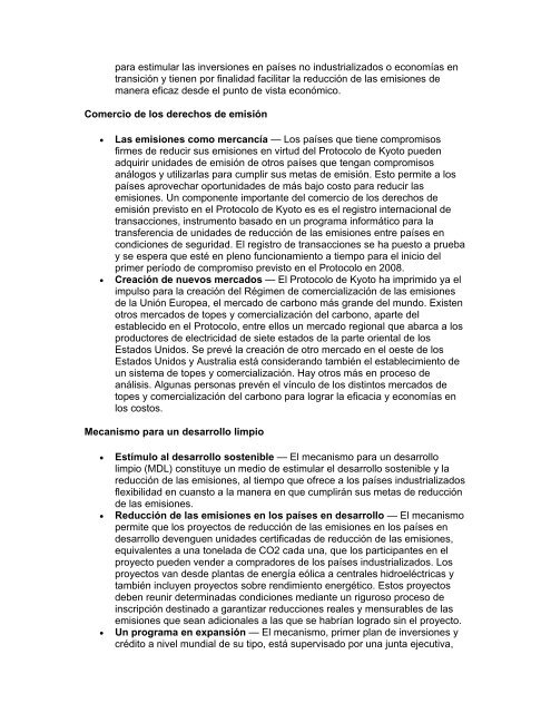 Mecanismos que ayudan a reducir las emisiones El mercado ... - CINU