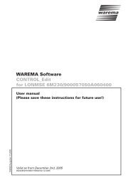 LONMSE 6M230 Control_Edit, Handbuch englisch - Warema