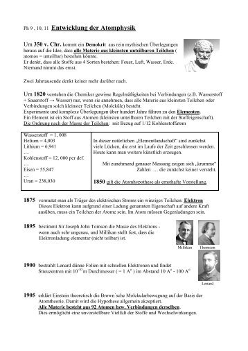 Die Entwicklung der Atomphysik - Gymnasium Untergriesbach