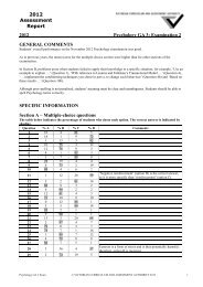 2012 Psychology examination assessment report - Victorian ...