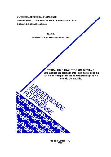 TRABALHO E TRANSTORNOS MENTAIS: uma ... - Início - UFF