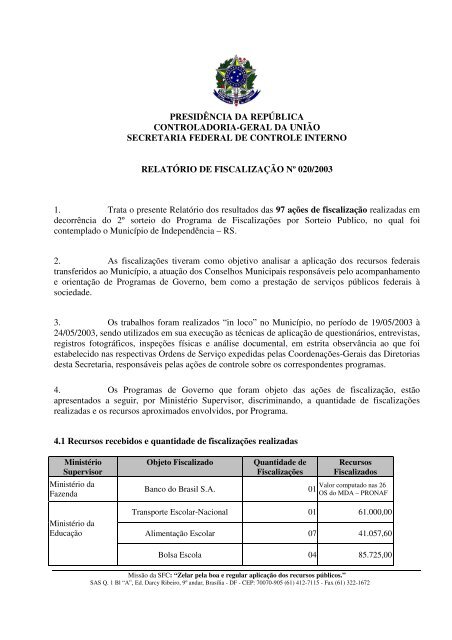 Revisão proposta para os pontos 3., 4. e 8. do Questionário SCD