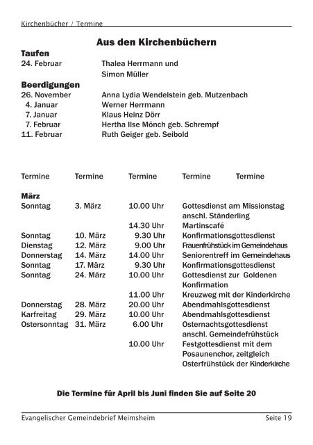 Gemeindebrief - Evangelische Kirchengemeinde Meimsheim