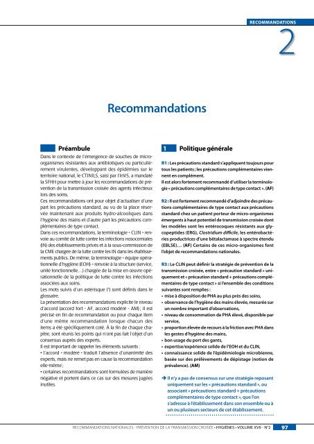 Prévention de la transmission croisée : précautions ... - CCLIN-EST