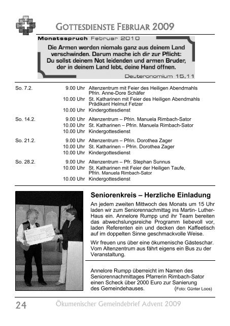 Ökumenischer Gemeindebrief Advent 2009 - Evangelische ...