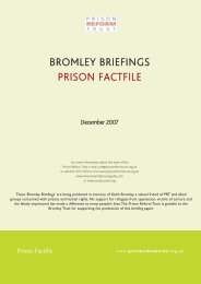 BROMLEY BRIEFINGS PRISON FACTFILE - Prison Reform Trust