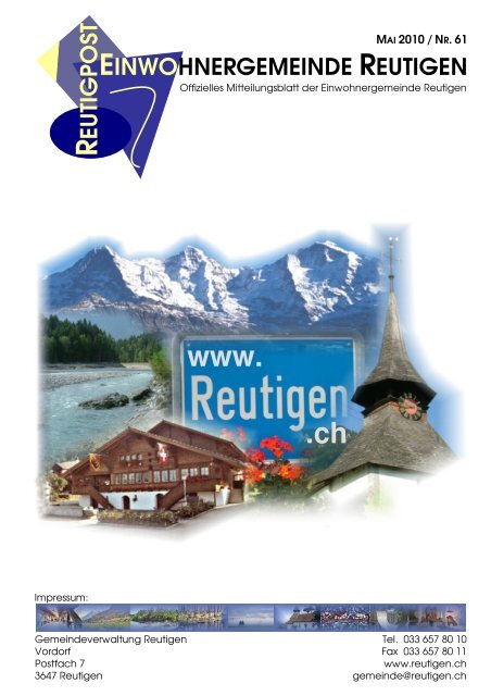 Reutig-Post 61 _Titelblatt_ - Gemeinde Reutigen