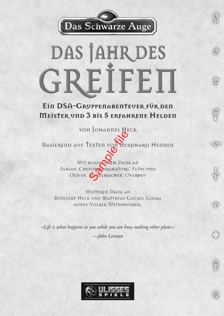 Das Jahr des Greifen - Ulisses Spiele