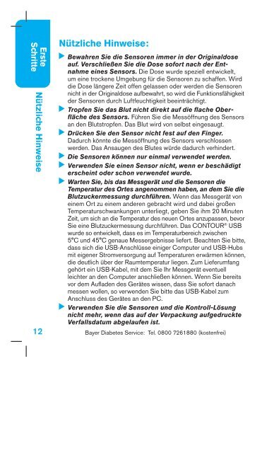 BEDIENUNGSANLEITUNG - Bayer Diabetes Care