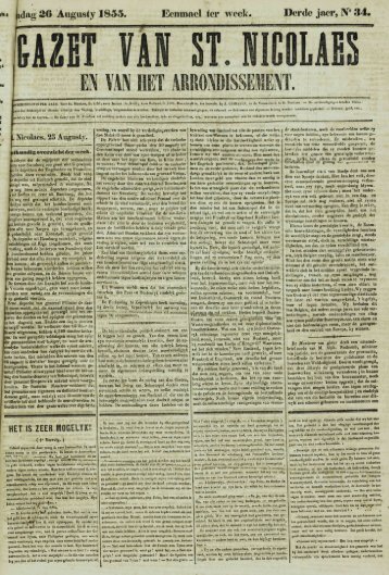 dag 26 Augusty 1855. Derde jaer, N* 34