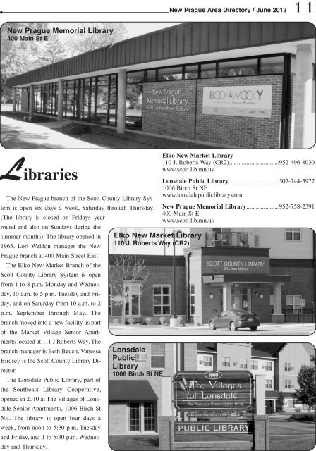 46 New Prague Area Directory / June 2013 - New Prague Times