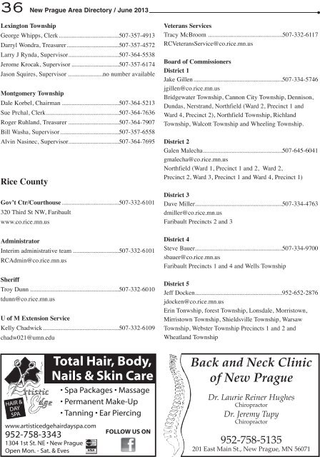 46 New Prague Area Directory / June 2013 - New Prague Times