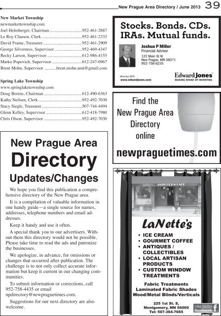 46 New Prague Area Directory / June 2013 - New Prague Times