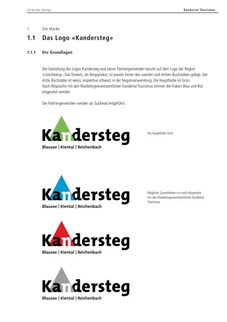 CD Manual - Extranet Kandertal Tourismus