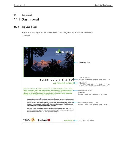 CD Manual - Extranet Kandertal Tourismus