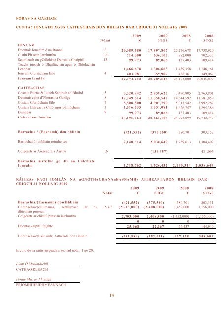 The North / South Language Body Annual Report & Accounts 2009