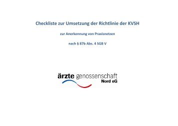 Checkliste mit Deckblatt - Ärztegenossenschaft Nord eG