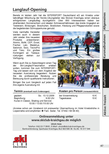 zum Programmheft - Skiclub Kraichgau eV