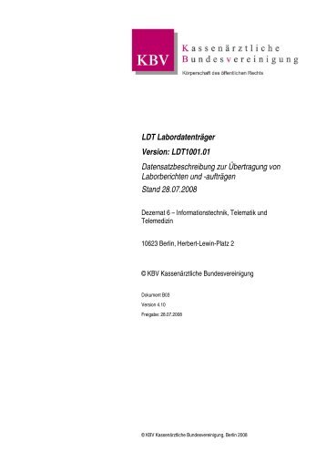 LDT Labordatenträger Version: LDT1001.01 ...