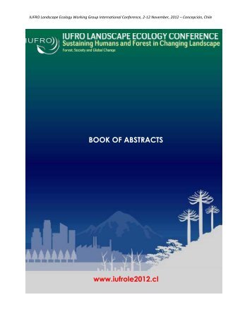 BOOK OF ABSTRACTS - iufro landscape ecology conference