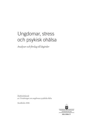 Ungdomar, stress och psykisk ohälsa - Regeringen