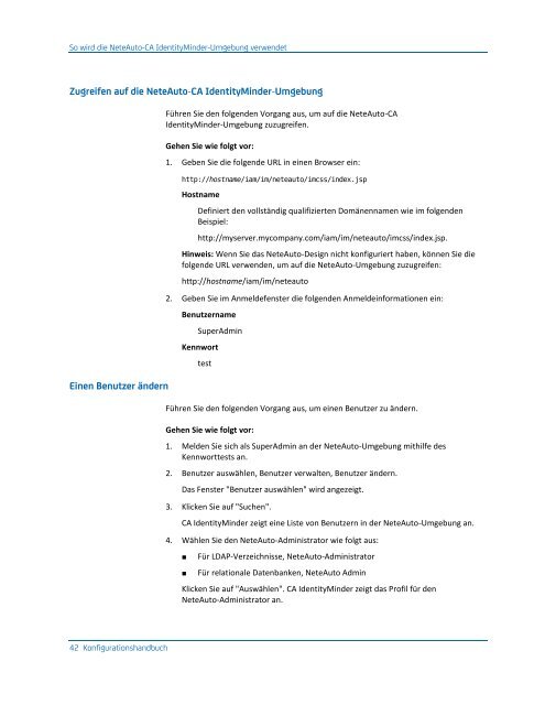 CA IdentityMinder - Konfigurationshandbuch - CA Technologies