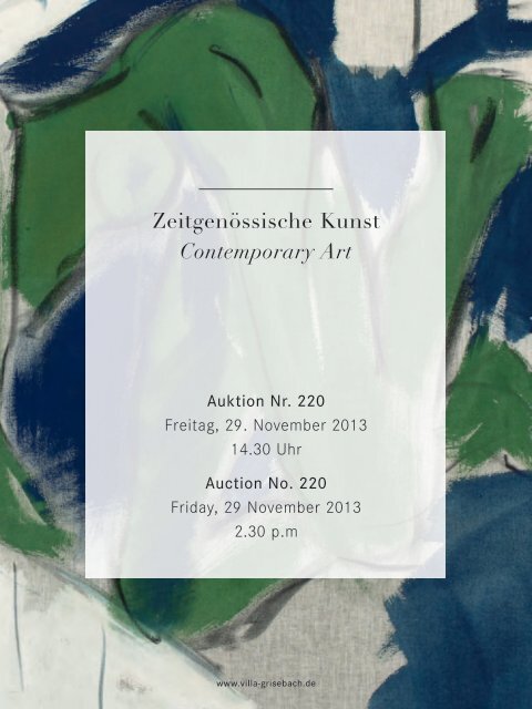 Zeitgenössische Kunst · Berlin, 29. November 2013 ... - Villa Grisebach