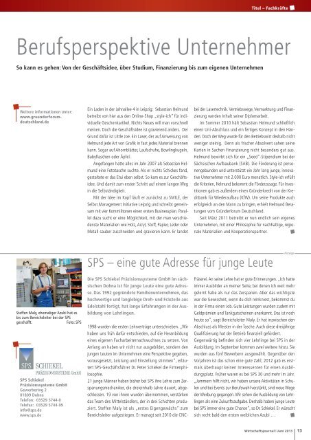 Ausgabe 06/2013 - Wirtschaftsjournal