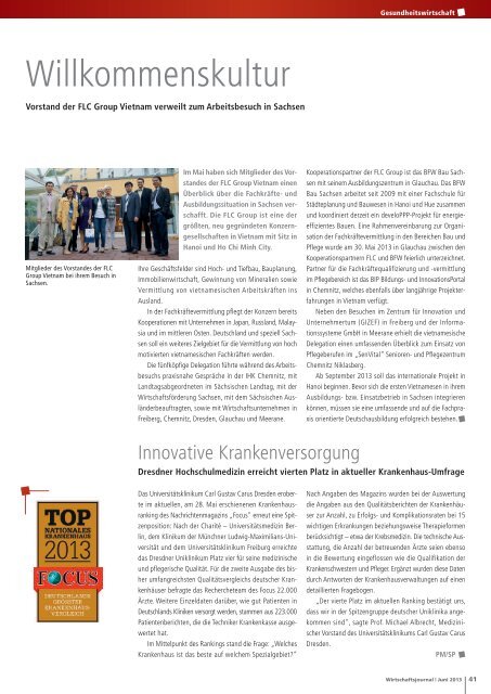 Ausgabe 06/2013 - Wirtschaftsjournal