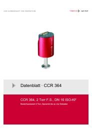 Datenblatt · CCR 364 - Pfeiffer Vacuum