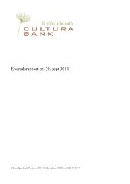 Kvartalsrapport pr 30. september 2011 - Cultura Bank