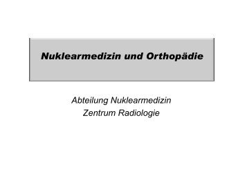 Nuklearmedizin und Orthopädie