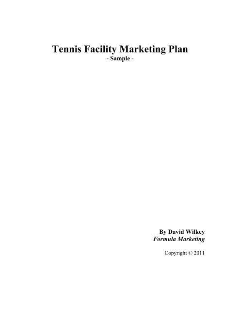 tennis facility business plan