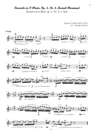 Concerto in A Minor, Op. 3, No. 6, Second Movement