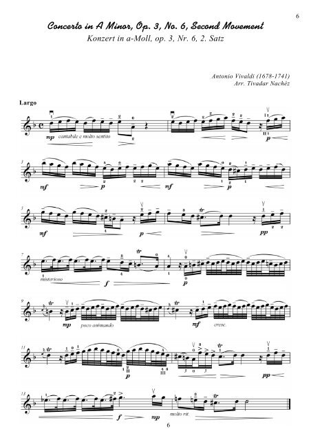 Concerto in A Minor, Op. 3, No. 6, Second Movement