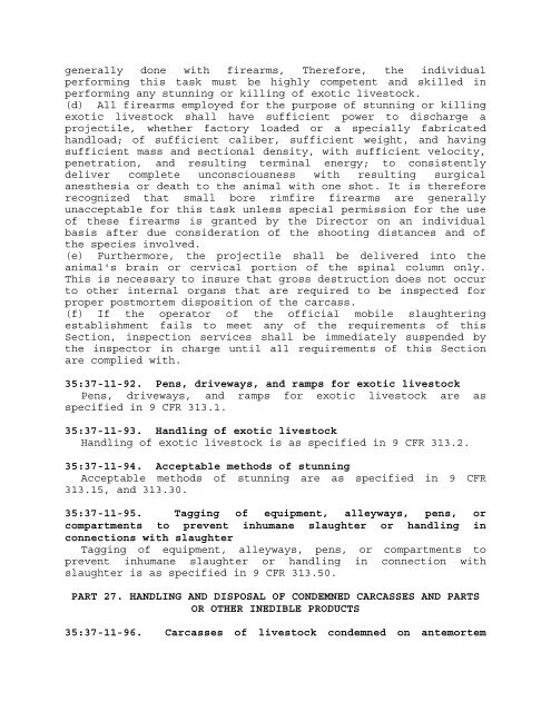 Food Safety Rules-TITLE 35. CHAPTER 37. Subchapter 11-Exotic ...