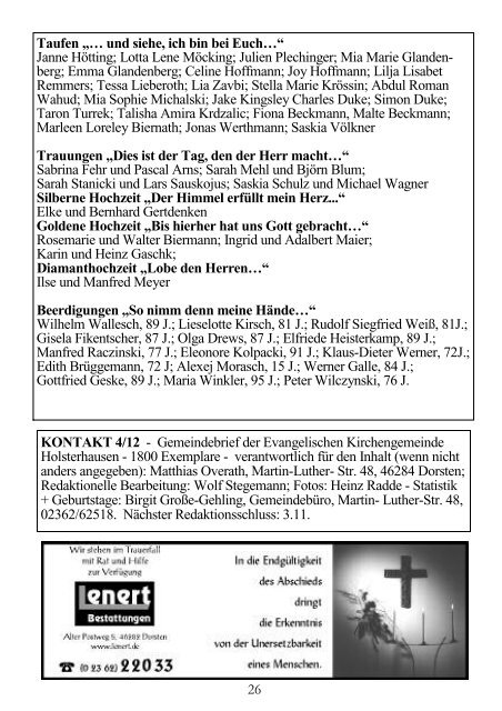 KONTAKT Evangelische Kirchengemeinde Holsterhausen+Deuten+ ...