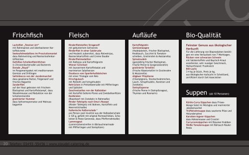 Speisefolge-Prospekt - Steudel Catering GmbH
