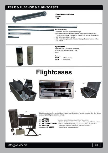 info@unicol.de - Produkte für Flachbildschirme