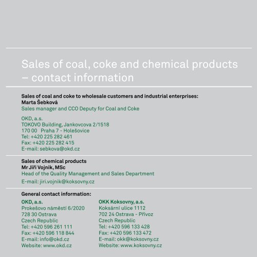 Coal & Coke Catalogue - OKD, a.s.