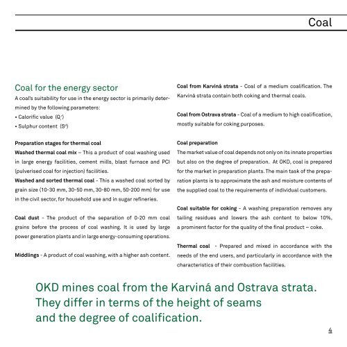 Coal & Coke Catalogue - OKD, a.s.