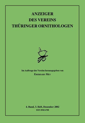 anzeiger des vereins thüringer ornithologen -  Verein Thüringer ...