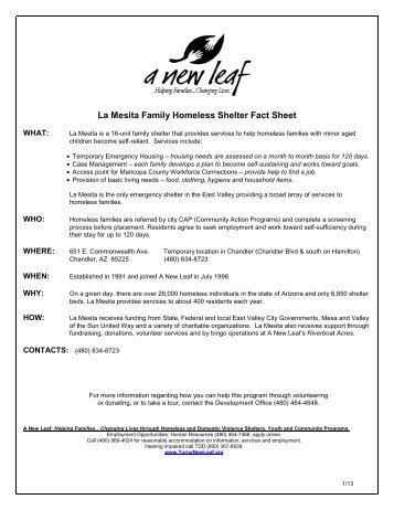 La Mesita Fact Sheet w1-13 - A New Leaf