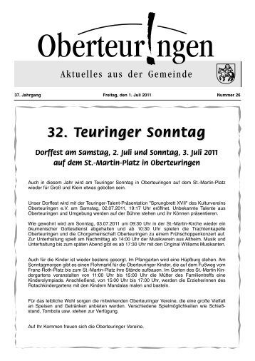 32. Teuringer Sonntag - in der Gemeinde Oberteuringen