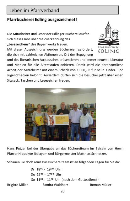 Pfarrbrief Edling - Reitmehring - Rieden Advent 2013 - Pfarrverband ...