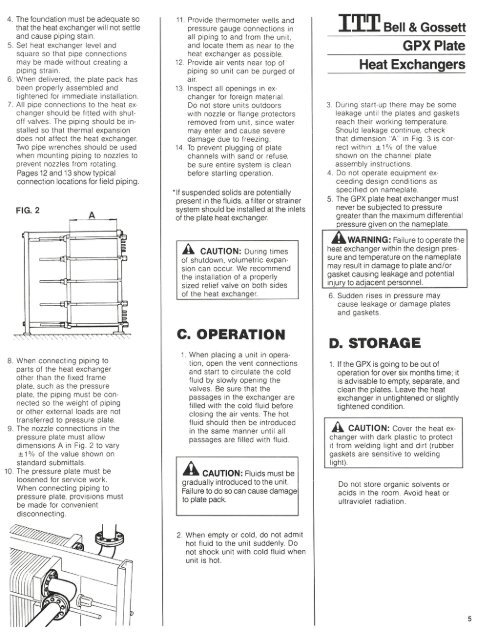 Bell & Gossett Heat Exchangers - Department of Chemical ...